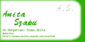anita szapu business card